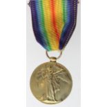 Victory Medal to 30434 Pte R Haw R.Lanc Regt. Killed In Action 13th May 1918 with the 1st Bn. Born