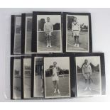 Tennis RP postcards c1950's, plain back, Wimbledon Editions taken on outside courts. Inc English