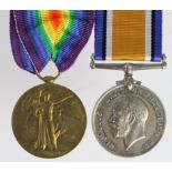 BWM and Victory Medals to 40440 Private A. White, Northumberland Fusiliers.