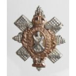 Badge - The Royal Highlanders/Black Watch Officer's gold & silver sweetheart/sidecap badge - gold