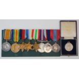 BWM & Victory Medal (J.79096 V F J Green BOY.1. RN), 1939-45 Star, Atlantic Star, Italy Star, War