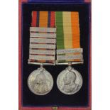 QSA with bars Bel/Mo/Dri/Jo/DH/Bel, with KSA Medal with bars SA01/SA02. Superb pair of early