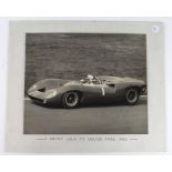 John Surtees, a super black & white hand signed photo of Surtees on car No 1, mount inscribed 'J