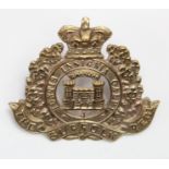 Suffolk Regiment officers cap badge QVC, silver, maker marked 'B&P'.