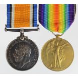 BWM & Victory Medal to 57045 Pte T Hickling Liverpool Regt. Killed In Action 10 Oct 1916 with the