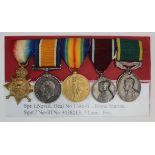 1915 Star Trio to DEAL 1386-S- Spr I Nevill RM. 1935 Silver Jubilee Medal, and GV Efficiency Medal