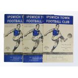 Ipswich Town 1949 season v Bournemouth and Boscombe 20 August, v Watford 3 Sept, and v Norwich 10