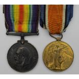 BWM & Victory Medal to 46165 Pte B E Watts Rifle Brigade. (2)