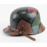 German WW1 1917 pattern repainted camo helmet complete with lining.