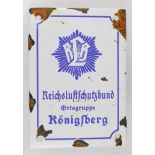 German RLB enamel plaque some rust and age damage.