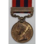 India General Service Medal 1854 with Chin-Lushai 1889-90 clasp in bronze, named (14 Mule Driver