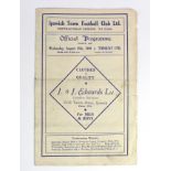 Ipswich Town v Torquay Utd 25th August 1948 League 3 South