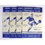 Ipswich Town home games v Colchester 6th Oct 1956, v Arsenal 22/12/1956, v Norwich 22/4/1957, v