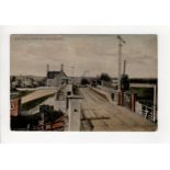 Railway station. Littleport (interior, with steam train and passengers). Great Eastern Railway -