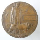 Death Plaque to 20-430 Pte Clark Green Durham L.I. Killed In Action 11/9/1916. Born Shiney Row,