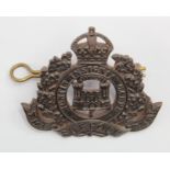 Suffolk Regiment officers cap badge, KC, bronze, 2 Tower type