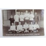 Football Team Postcard of L.W.F.C. 1908/09 - Runners-up Brighton & District League, early RP.