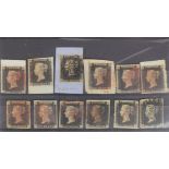 GB 1840 1d Penny Black, a selection with all different corner letter combinations, mixed