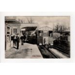 Railway station. Calne Wiltshire (interior, with train and many staff). Great Western Railway -