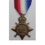 1915 Star to 16667 Pte R L Rennoldson E.York.Regt. Killed In Action 9/8/1915 with the 1st Bn. Born