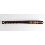 Police Truncheon - Manchester Special Constable 1916 - 1919 'Edgar Fletcher'.