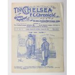 Chelsea double programme, v Everton 6th Nov 1909 F/L Div 1, and Tottenham v QPR 8th Nov 1909