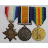 1915 Star Trio to K.10753 W Peach STO.1.RN. Born Southwark, London. (3)