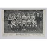 Football Sunderland FC Cup Team 1913 postcard by Mack & Co Manchester, Shakespeare Press, Hinkley St