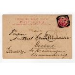 Malaya FMS Federated Malay States 3c postal stationery card with 1903 Taiping and Penang