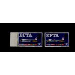 GB - ERROR 1967 EFTA 1/6 missing deep blue (flags) phosphor, SG716pb cat £140 UM