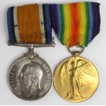 BWM & Victory Medal to 203748 Pte E Dolphin Norfolk Regt. Wounded. (2)