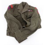 WW2 Canadian made BD blouse dated 1943 with RE titles, Div patches,1939-45 Star, F&G Star and War