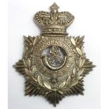 Lincolnshire Regt OR's helmet plate 1st Lincolnshire R.V.C. QVC, w/m