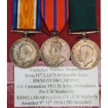 BWM (M.28543 F W Wetherly S.R.A. RN), St Johns Ambulance Brigade 1911 Coronation Medal (Pte F W