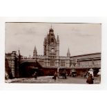 Railway station. Bristol Temple Meads (exterior animated scene). Great Western Railway. Real photo