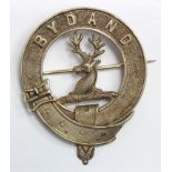 Clan Brooch - Gordon Highlanders, good quality example, reverse stamped 'Silver'. (59mm diameter)