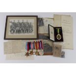 WW2 Officers Group with 1939-45 Star, F&G Star, Africa Star, War Medal and cased Territorial