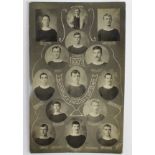 Football Barnsley FC 1907 team postcard RP, by F P Bedford, Irving photographer