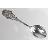 Silver military shooting spoon - 2 rifles forming the stem - 2nd. West Yorkshire Regt. Weighs 21.