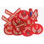 Cloth Badges: Duke of Wellingtons Regiment embroidered felt Trade arm badges all in excellent