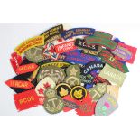 Cloth Badges: Canadian Army formation signs and shoulder title badges WW2 and later printed and