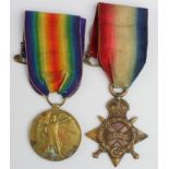 1915 Star and Victory Medal to 111385 Pnr J A Bowen RE. Entitled to a Silver War Badge. (2)