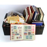 GB - black banana type box with various material from several collections. Many albums /