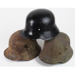 German WW1 M16 field found helmets (Stahlhelm). (3) Sold as seen