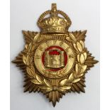 Suffolk Regiment OR's Helmet Plate, KC, gilt metal