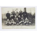 Football Tonbridge Excelsior FC, early RP team postcard by F C Flemons, Castle Street, Tonbridge.