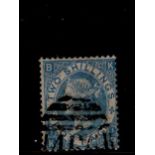 GB 1867 2s pale blue stamp, SG.118, fine used.