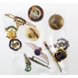 Sweetheart pin badges, various types inc a silver and enamel 'N' Wing, large bayonet, RFC Button,