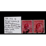 GB - 1902 5/- bright carmine and deep bright carmine SG263 & 264 used, cat £440 (2)