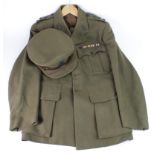 Army Chaplains WW2 Jacket, tonsures and peaked cap, with original badges and buttons. Jacket by